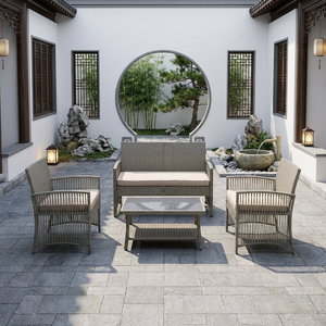 Conjunto de Muebles de <span class=keywords><strong>Jardín</strong></span> Modernos para Exteriores, Terraza de Hotel o Villa, Sofá de Ratán - Product Image 2