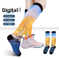 Chaussettes 360 à Impression Numérique pour Femmes et Hommes – Vente en Gros, Mode, Sublimation Irrégulière, Tie-Dye, Dessin Animé 3D, Absorbantes, Style Estival