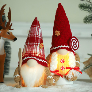 Gnomi Luminosi a LED, Ornamenti a Forma di Lecca-lecca, Statuette Luminose da Tavolo per Decorazioni Natalizie e Invernali, Regalo per la Casa - Product Image 1
