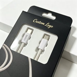 Boîte rigide pour chargeur de téléphone portable avec logo personnalisé, fenêtre transparente, impression dorée, emballage pliable en papier haut de gamme pour câble USB - Product Image 5
