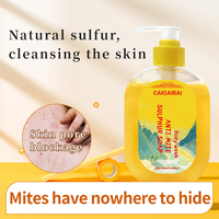 Savon liquide au soufre tout-en-un OEM anti-acariens hydratant nettoyant pour le visage peau sensible nettoyant pour le corps shampooing rasage savon liquide doux