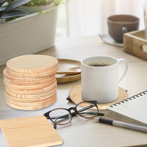 Sous-verres en bois carrés ou ronds de taille et de couleur personnalisées pour l'artisanat, sous-verres en bois pour tasses, artisanat naturel ou décoration de mariage - Product Image 3