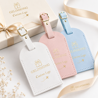 Étiquette de bagage en cuir PU avec logo personnalisé, étiquette d'identification de valise personnalisée pour les voyages, les affaires, les cadeaux promotionnels d'entreprise