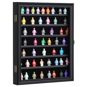 Vitrine de figurines d'<span class=keywords><strong>action</strong></span> miniatures 92% transparent protégé contre les UV anti-décoloration grande armoire murale noire pour figurines - Product Image 1