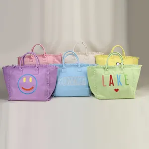 Handbag Hot Sale Personalized Waterproof Canvas Summer Luxury Fringe Shoulder Bag Beach Bag Handbag Women's Tote Bags