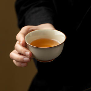 Tasse à thé Pu'er en céramique Mo Ji <span class=keywords><strong>Hui</strong></span> <span class=keywords><strong>Huang</strong></span> Ng Fat Dehua, service à thé Kung Fu, luxe léger rétro chinois, tasse à thé simple pour la maison - Product Image 3