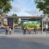 Meubles urbains pour abri de bus intelligent avec signalisation et écran publicitaire