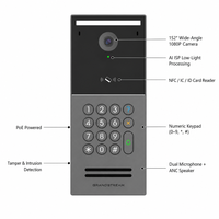 Estación de Videoportero SIP Grandstream GDS3725, Intercomunicador IP HD, Lector de Tarjetas IC/ID/NFC, IA, ISP, PoE, Control de Acceso, Cámara de Seguridad