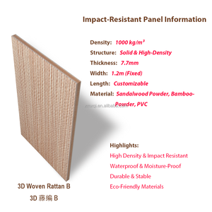 Sang trọng PVC tấm Tường cho nội thất không thấm nước chống cháy Văn phòng Phòng ngủ khách sạn & biệt thự trần trang trí - Product Image 4
