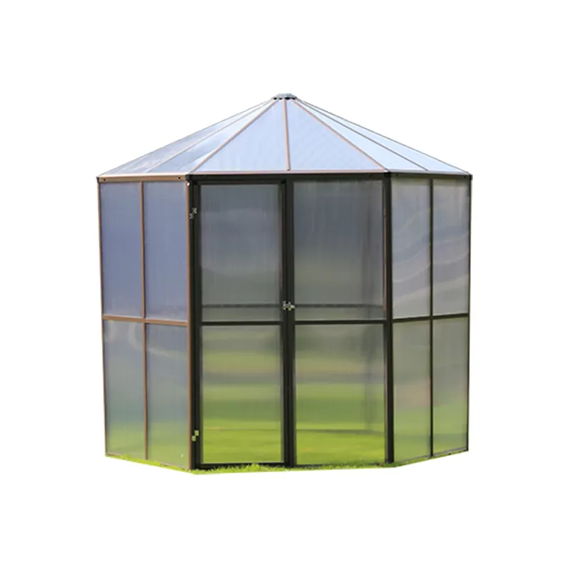 Aluminum frame shade net six-angle greenhouses green houses for mushroom
