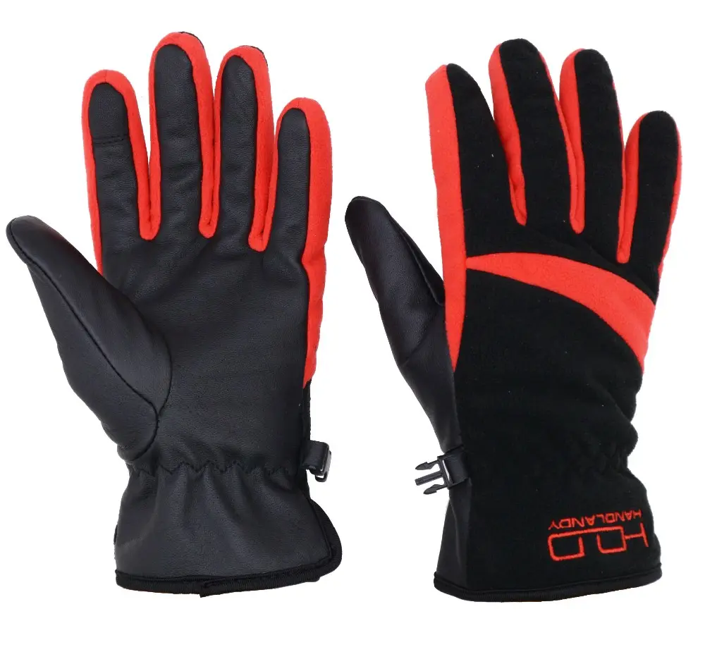 Prisafety Gloednieuwe Rode Winter Warme Handschoenen Ski Snowboard Outdoor Fitness Koude Bestendige Winddichte Geitenleer