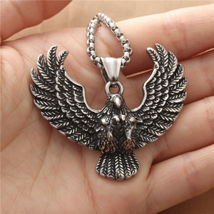 Collar de Acero Inoxidable con Colgante de Águila para Hombre, Estilo Punk Retro, Amuleto Animal 19044 - Product Image 3