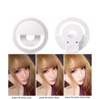 Diffuseur de lumière annulaire pour selfie sur téléphone, lumière flash LED rechargeable, universel pour téléphone portable pour iPhone 8 X 7 6 S Plus Samsung