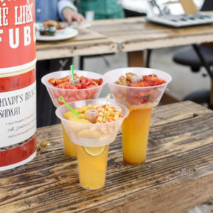 40 conjuntos 5 em 1 Fruit Pot Snack Bowls e 500ml Copos de plástico Takeaway Bowls Walking Hot Pot Set com tampa Beber canudos e garfos - Product Image 4