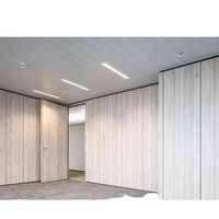 Modern Designed Sliding Partition Wall Aluminum Framed Glass MDF Office Furniture 85mm Thickness Sound Living Room Kitchen