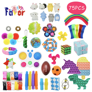 75 Pezzi di Giocattoli Antistress in Plastica, Spinner e Tubi, Riempitivi per Pignatte, Premi per Classe, Confezione Giocattoli per il Sollievo dallo Stress - Product Image 2