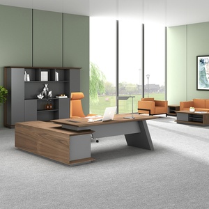 High-Tech Electric Storage Cabinet Boss Executive Workstation Office Furniture China Supplied Glass Wireless <b>Desk</b> Home Office - Product Image 3