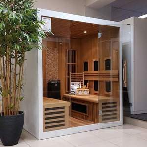 Sala de Sauna clásica tradicional para 1-2 personas personalizable para perder grasa Sauna de vapor interior Estufa Harva Sauna de madera interior con calentador - Product Image 1