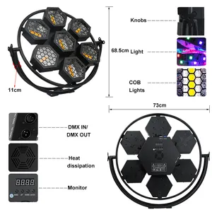 Sıcak satmak Retro sahne Portman Vintage arka plan 7*60W RGB Led ışık ışıkları