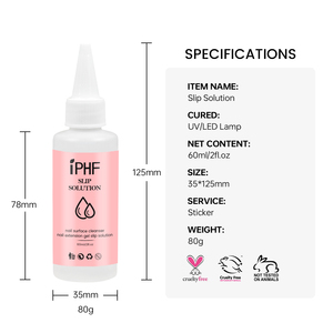 Solución de deslizamiento de uñas de polietileno líquido de 60ml para gel de construcción rápida, limpiador brillante de superficie acrílica para decoración de uñas - Product Image 6