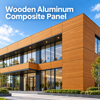 Panneau composite bois-aluminium grain cerisier 4 mm, revêtement PVDF, pour bardage extérieur d'hôtel