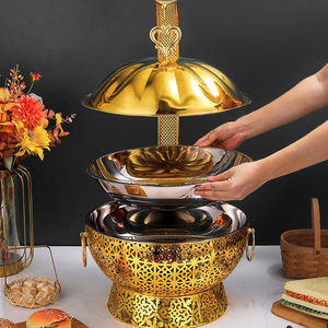 Sang trọng 8L thép không gỉ chafing món ăn thiết lập | Vàng kết thúc, nhiên liệu làm nóng cho khách sạn <span class=keywords><strong>Buffet</strong></span> & phục vụ các sự kiện - Product Image 4