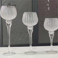 Ensemble de centre de table de mariage ZT-042, 3 pièces, bougeoir et lanterne en cristal transparent, vase floral élégant, fournitures de décoration