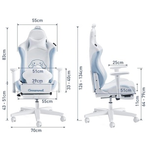 Venta al por mayor <span class=keywords><strong>Gamer</strong></span> Full <span class=keywords><strong>Cinnamoroll</strong></span> <span class=keywords><strong>Silla</strong></span> de juego blanco azul lindo mujeres <span class=keywords><strong>Gamer</strong></span> <span class=keywords><strong>silla</strong></span> Pc función mecedora 2d conejo <span class=keywords><strong>Silla</strong></span> de juego - Product Image 2