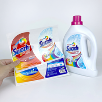 Étiquettes autocollantes personnalisées en PVC/PE imperméables pour bouteilles de détergent liquide, avec logo imprimé sur mesure