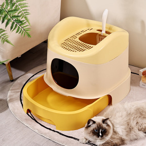 Bac à litière pour chat extra-large entièrement fermé, style tiroir, anti-éclaboussures et anti-odeurs. - Product Image 1
