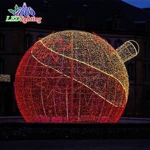 Esfera LED Impermeable con Marco de Hierro Hecho a Mano, Bola de Navidad Iluminada de Gran Tamaño <span class=keywords><strong>para</strong></span> Exhibición en Entrada de Grandes Centros Comerciales - Product Image 4