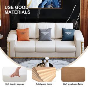 आधुनिक लिविंग रूम और विला-अनुकूलन योग्य रंगों के लिए ठोस लकड़ी के फ्रेम के साथ लाइट विलासिता पुनर्निर्माण मालिश सोफे सेट - Product Image 2