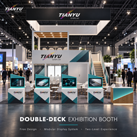 Stand d'exposition double étage TIANYU sur mesure de qualité supérieure pour salon professionnel, stand d'exposition VIP exécutif, vitrine événementielle