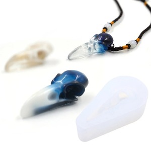 Raven Skull Silicone Mold For DIY Jewelry Epoxy Molding Transparent White Irregular Shape - Product Image 4