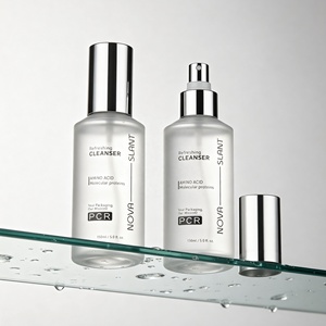 Bouteilles pulvérisatrices en plastique dépoli à épaule inclinée 100ml 150ml 200ml, flacons pour brume corporelle, flacons pour tonique facial, pulvérisateur en aluminium - Product Image 1