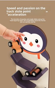 Nuevo Juguete de Madera con Rampa Deslizante de Dibujos Animados 2025, Juguete de Coche para Niños, Interacción Temprana, Juguete de Carreras con Ranura para <span class=keywords><strong>Tren</strong></span> - Product Image 3
