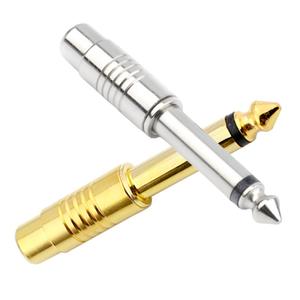 Adaptador de Audio de Metal de 6,35mm a RCA hembra, conector de doble canal con revestimiento de níquel para equipo de Audio mezclador - Product Image 3