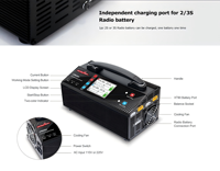 Chargeur rapide d'origine usine UP600+ 1200W 2*25A pour agriculture/UAV, 2-6S, pour accessoires de modèles d'avions de protection des plantes