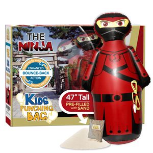 Saco de Boxeo Inflable de 47 Pulgadas para Niños, Relleno de Arena, Juguete de Boxeo Rebotable para Fiestas de Cumpleaños de Ninja, Juegos en Interiores - Product Image 1