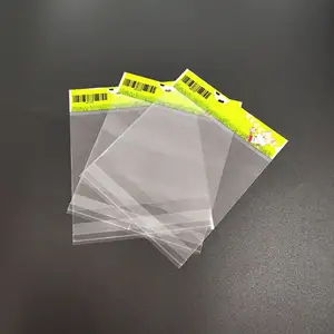 High Quality Header Cards Plastic Bags Cellophane Resealable Poly Bag Transparent Packing Bags With Adhesive Tape