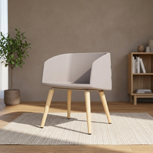 Fauteuil lounge moderne en tissu avec pieds en bois, siège d'appoint pour salon, appartement, hôtel - Product Image 2
