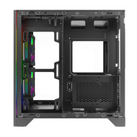 Boîtier de PC ITX, refroidissement ATX, tour moyenne, bureau, avec bande RGB, acrylique, refroidissement du PC, tours d'ordinateur, boîtiers de PC de jeu