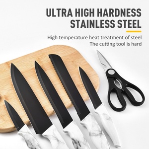 7 Pieces Professional <b>Kitchen</b> Chef <b>Knife</b> Ultra <b>Sharp</b> <b>Kitchen</b> <b>Knives</b> Stainless Steel <b>Kitchen</b> <b>Knife</b> Set with Block - Product Image 4