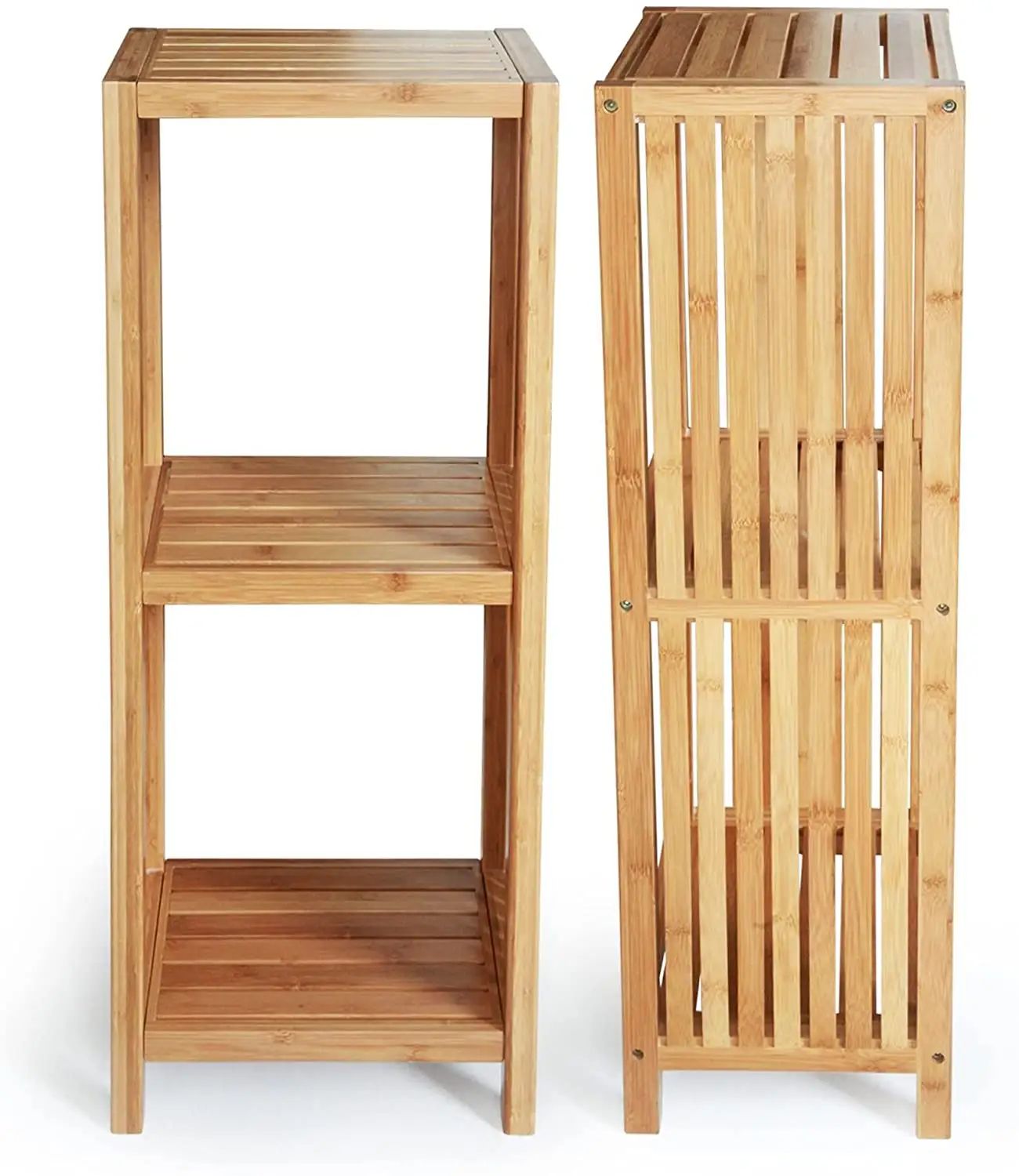 3-Tier Shelf Toilet Tree Products Deluxe Bamboo Freestanding Bathroom Organizing Shelf