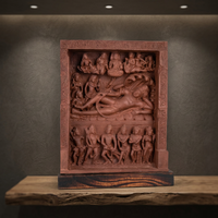 Sculpture Anantasayana Vishnu 500 CE Vishnu couché sur Shesha Réplique du Musée du Temple Indien Ancien Art Religieux