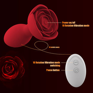 APP-controlled 10-frequency vibrating rocking rose anal <b>plug</b> chrysanthemum development anal dilator vibrating anal beads - Product Image 4