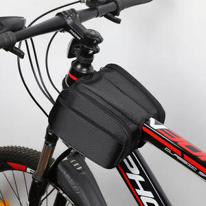 Bolsa para cuadro de bicicleta, bolsa para tubo superior, bolsa para sillín, 5L, bolsa de almacenamiento portátil para equipo de ciclismo, negra con forro interior - Product Image 3