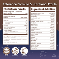 Poudre de cacao pour le sommeil LIFEWORTH Superfood - Mélange de 10 champignons et de glycinate de magnésium pour le calme, le sommeil et le soutien de la longévité