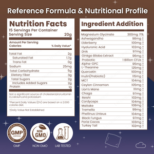LIFEWORTH Süper Besin Uyku Kakao Tozu - Sakinlik, Uyku ve Uzun Ömür Desteği için 10 Mantar ve Magnezyum Glisinat Karışımı - Product Image 3