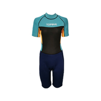 Combinaison de plongée courte en néoprène 2,5 mm pour femme avec logo personnalisé, fermeture éclair dorsale, manches courtes, une pièce, pour le surf, la natation et la plongée avec tuba